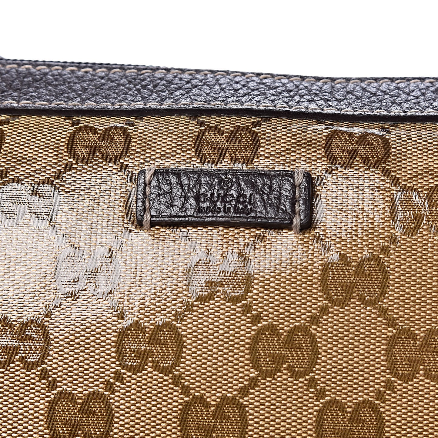 Crystal Monogram Medium Half Moon Hobo Dark Brown