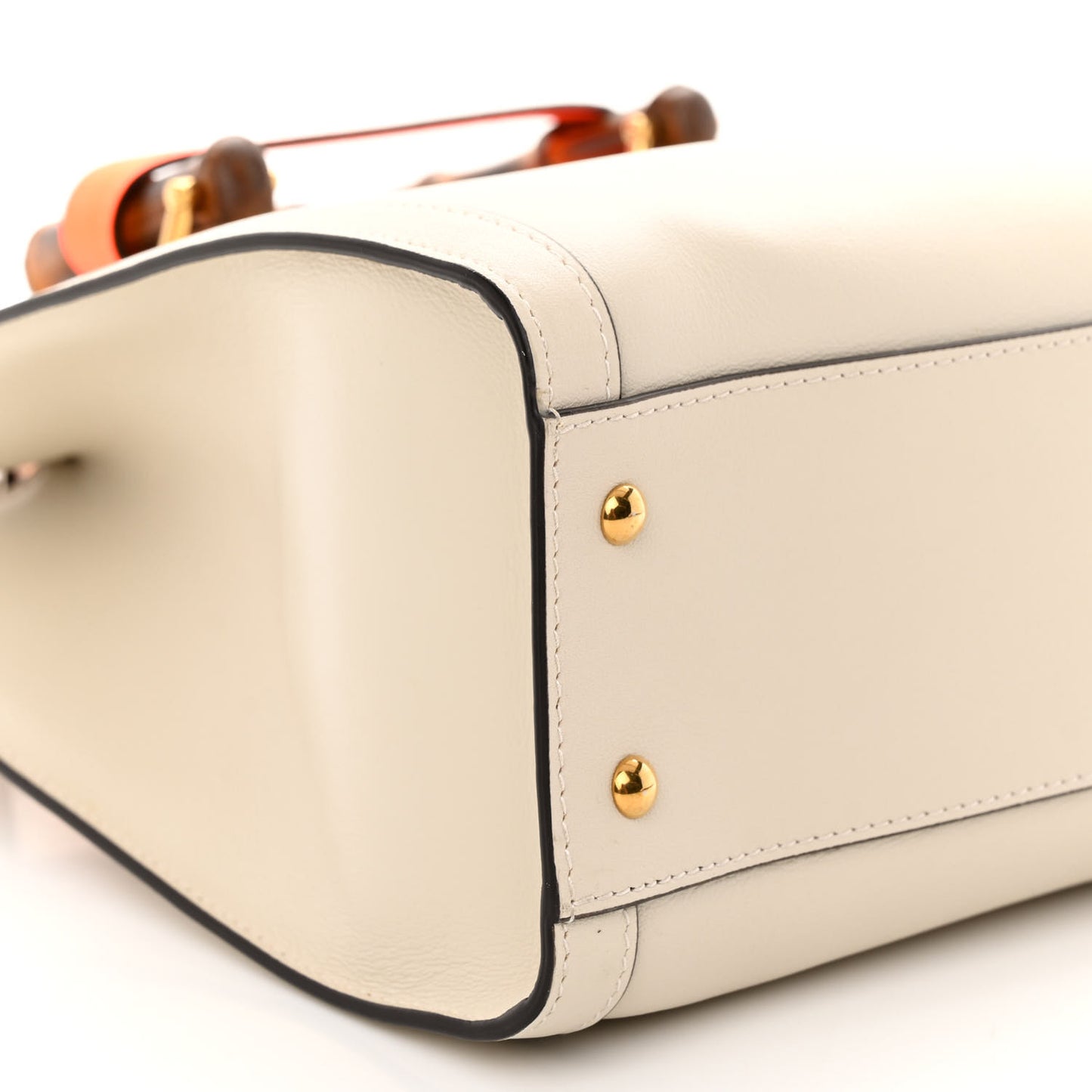 Wonka Grain Calfskin Small Diana Tote Bag Mystic White Orange Fluo