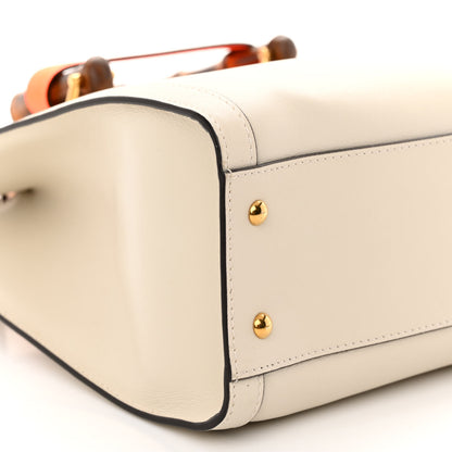 Gucci Wonka Grain Calfskin Small Diana Tote Bag Mystic White Orange Fluo 9 of 10
