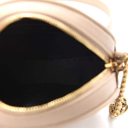 Saint Laurent Grain De Poudre Matelasse Chevron Quilted Round Vinyle Camera Bag Gold Sand 5 of 9