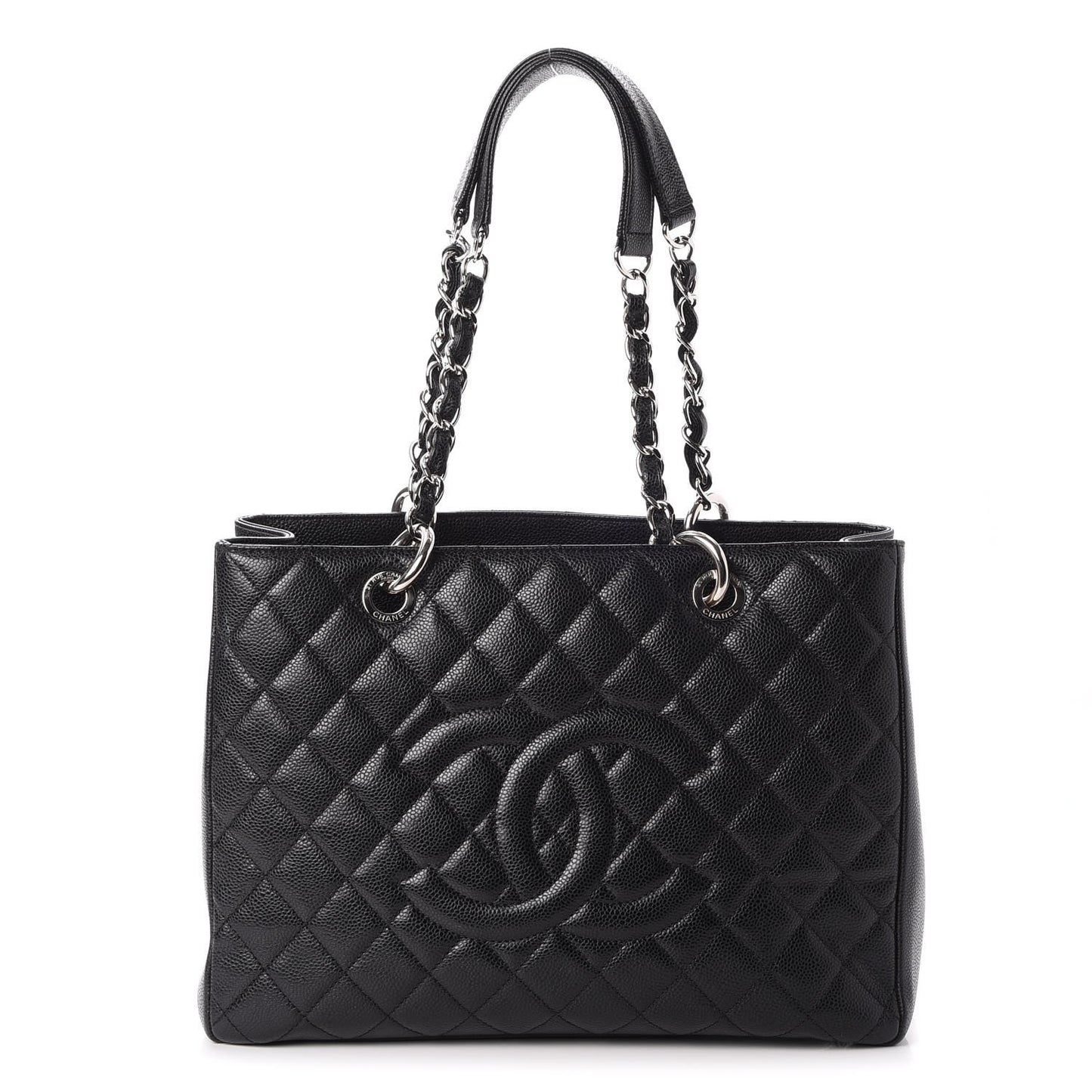 Caviar Quilted Grand Shopping Tote GST Black