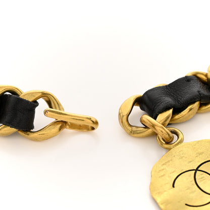Chanel Lambskin Chain CC Medallion Belt Black Gold 3 of 5