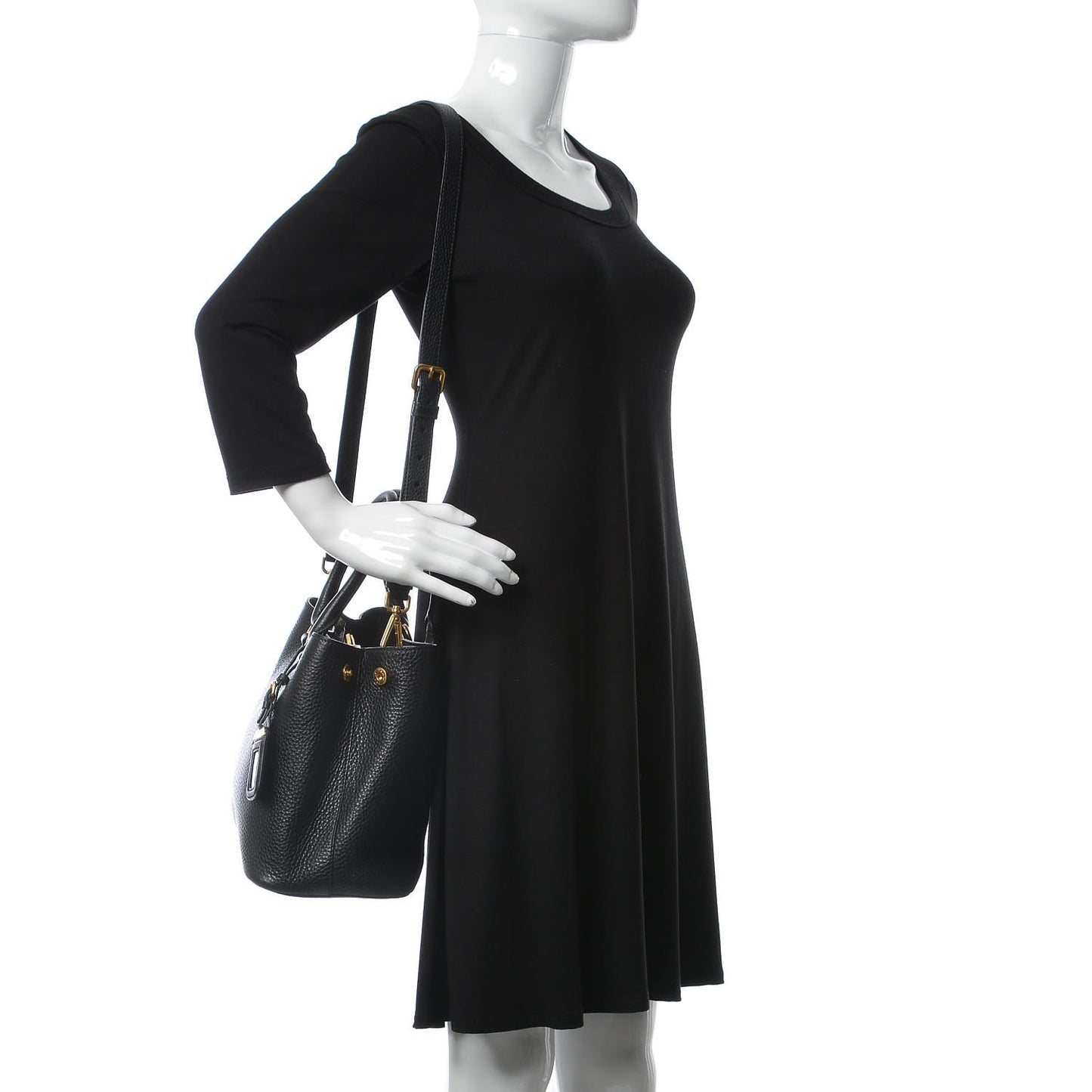 Vitello Phenix Top Handle Bag Black