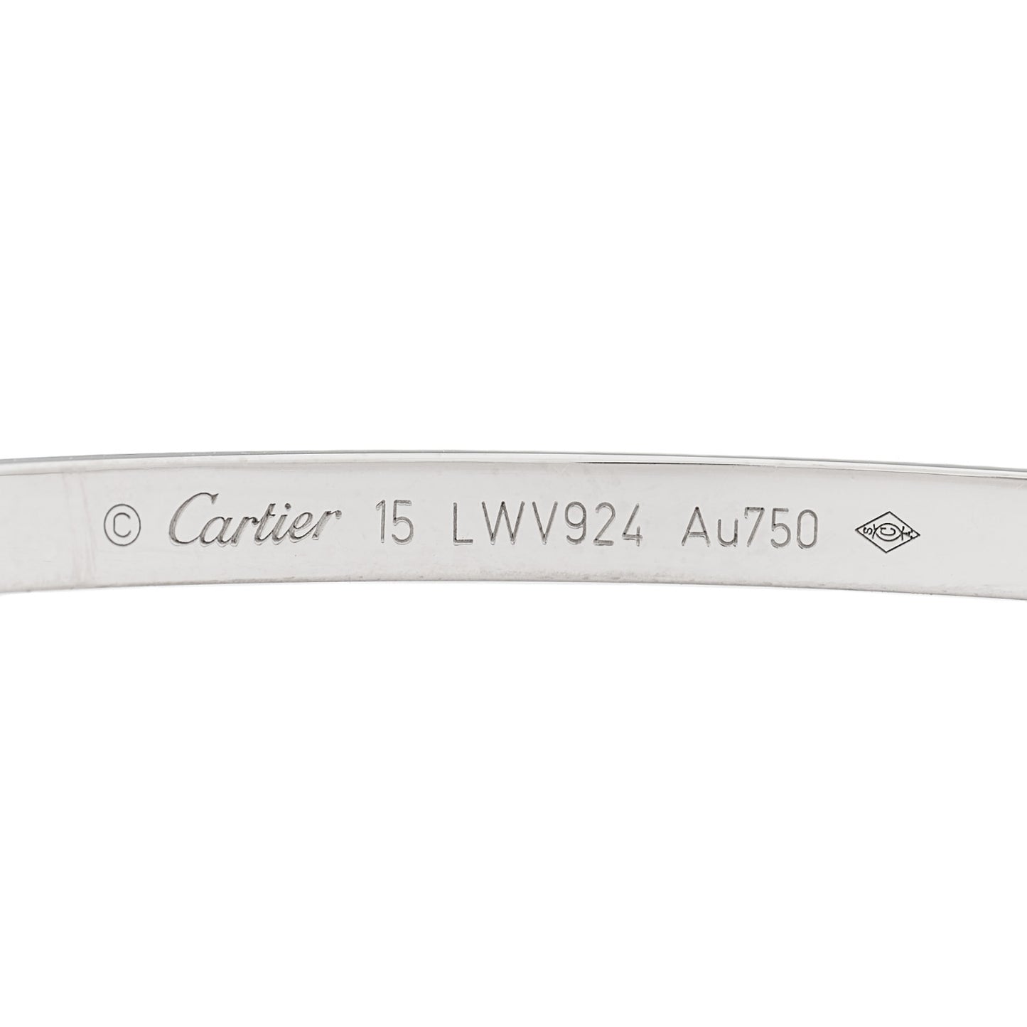 18K White Gold Diamond Small LOVE Paved Bracelet 15