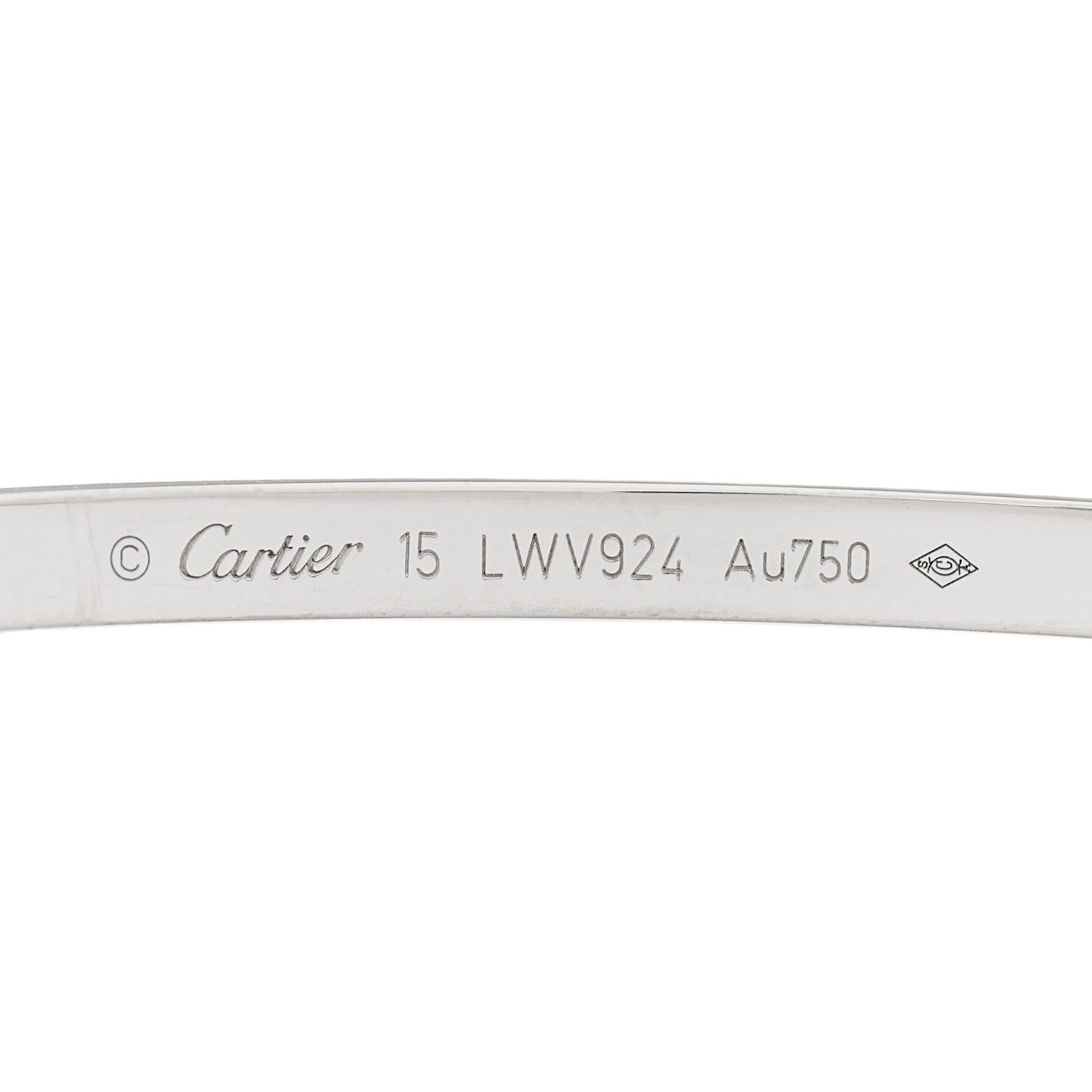 Cartier 18K White Gold Diamond Small LOVE Paved Bracelet 15 4 of 4