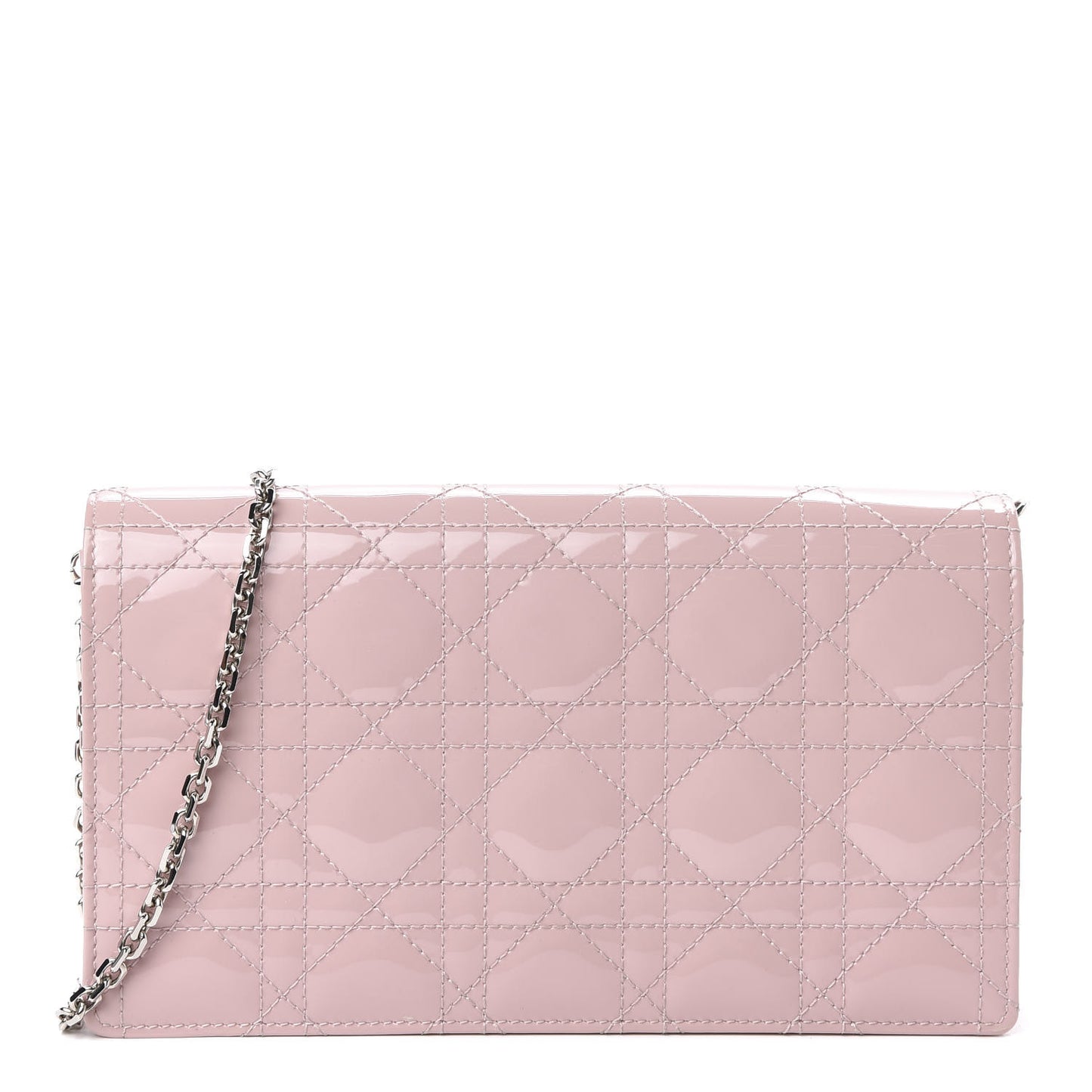 Patent Cannage Lady Dior Convertible Clutch Rose Clair
