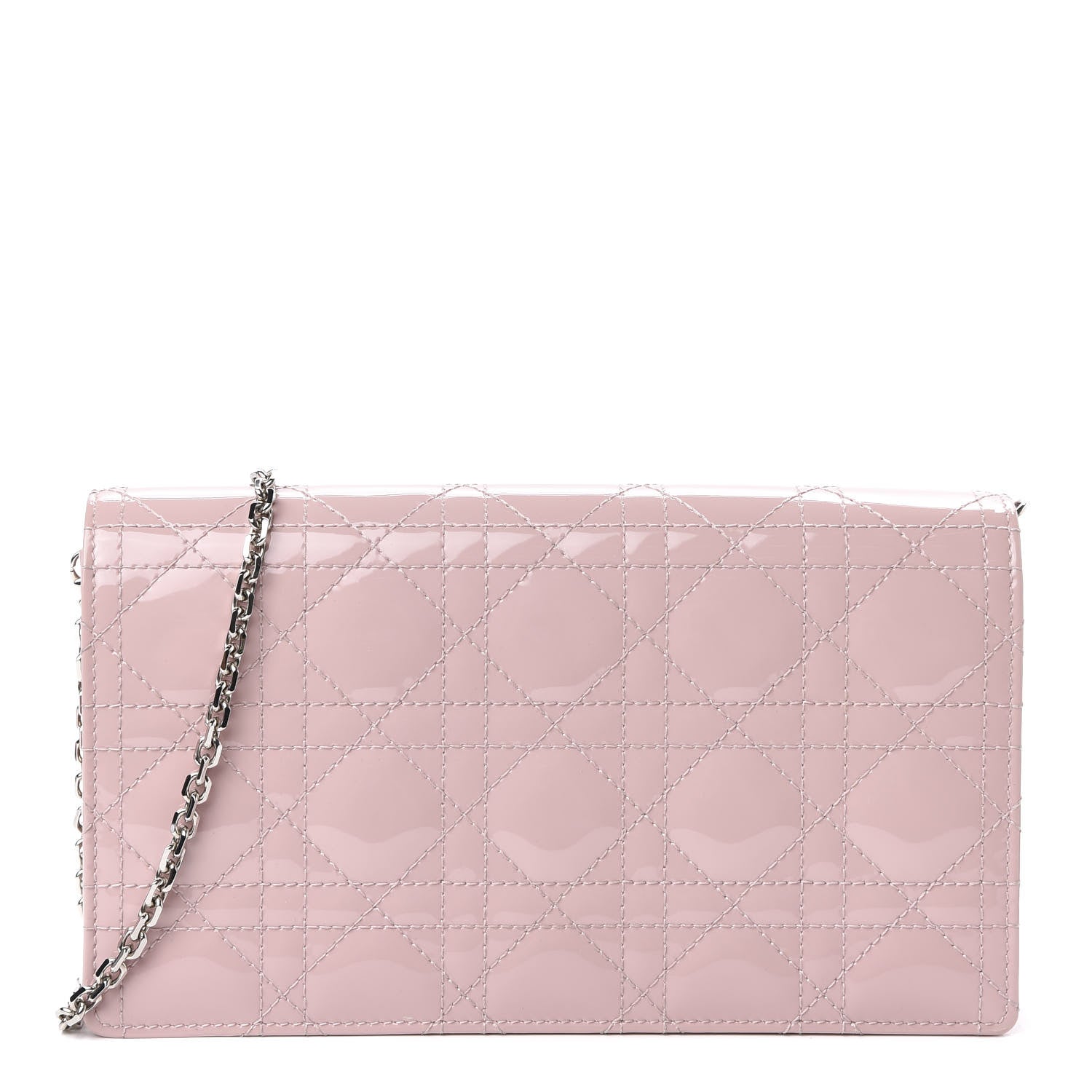 Christian Dior Patent Cannage Lady Dior Convertible Clutch Rose Clair 1 of 10