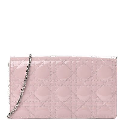 Christian Dior Patent Cannage Lady Dior Convertible Clutch Rose Clair 1 of 10
