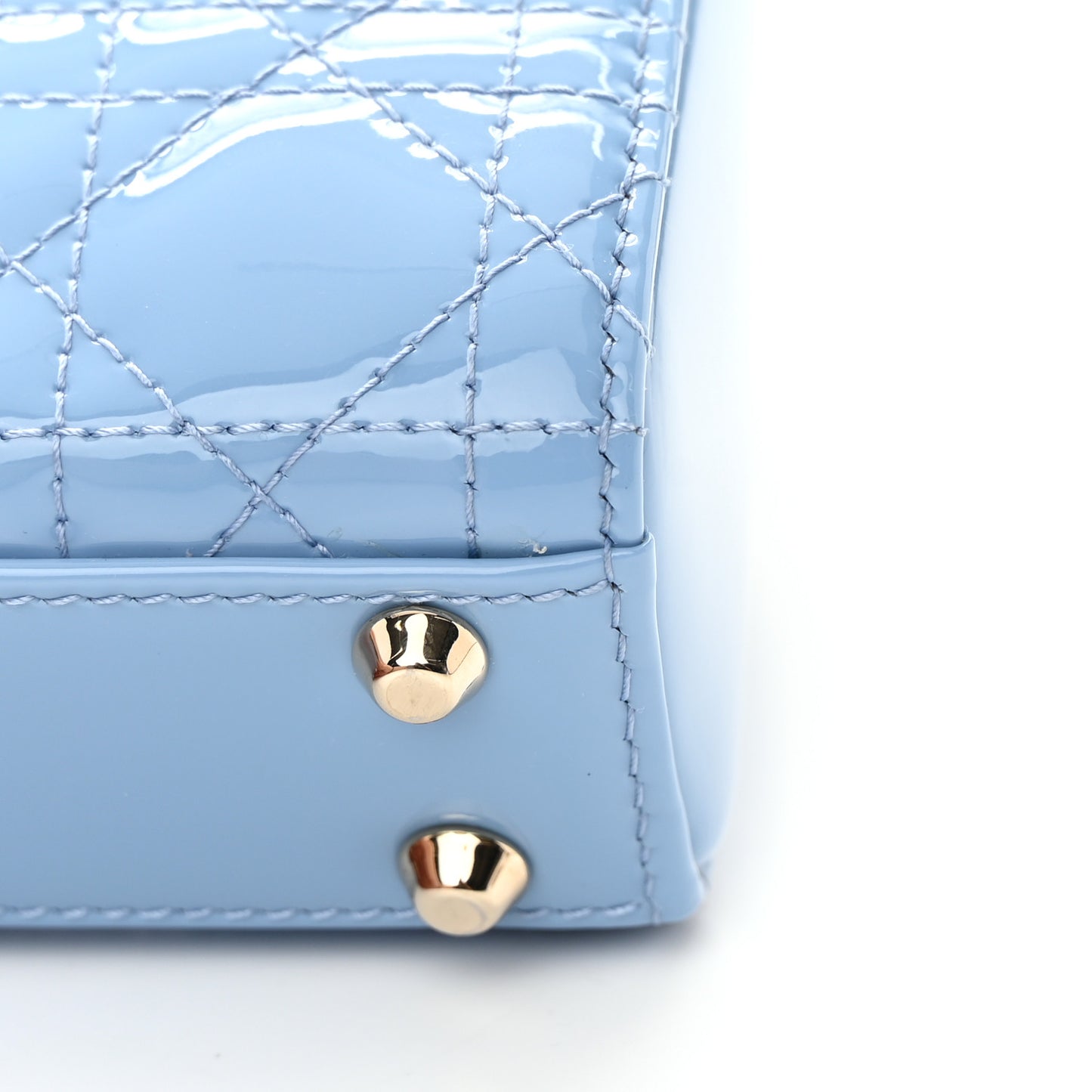 Patent Cannage Micro Lady Dior Cornflower Blue
