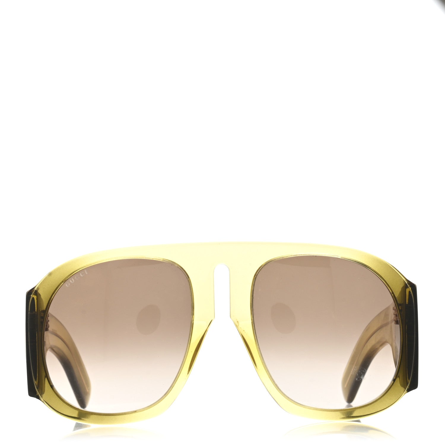 Gucci Oversized Aviator Sunglasses GG0152S Yellow 2 of 8