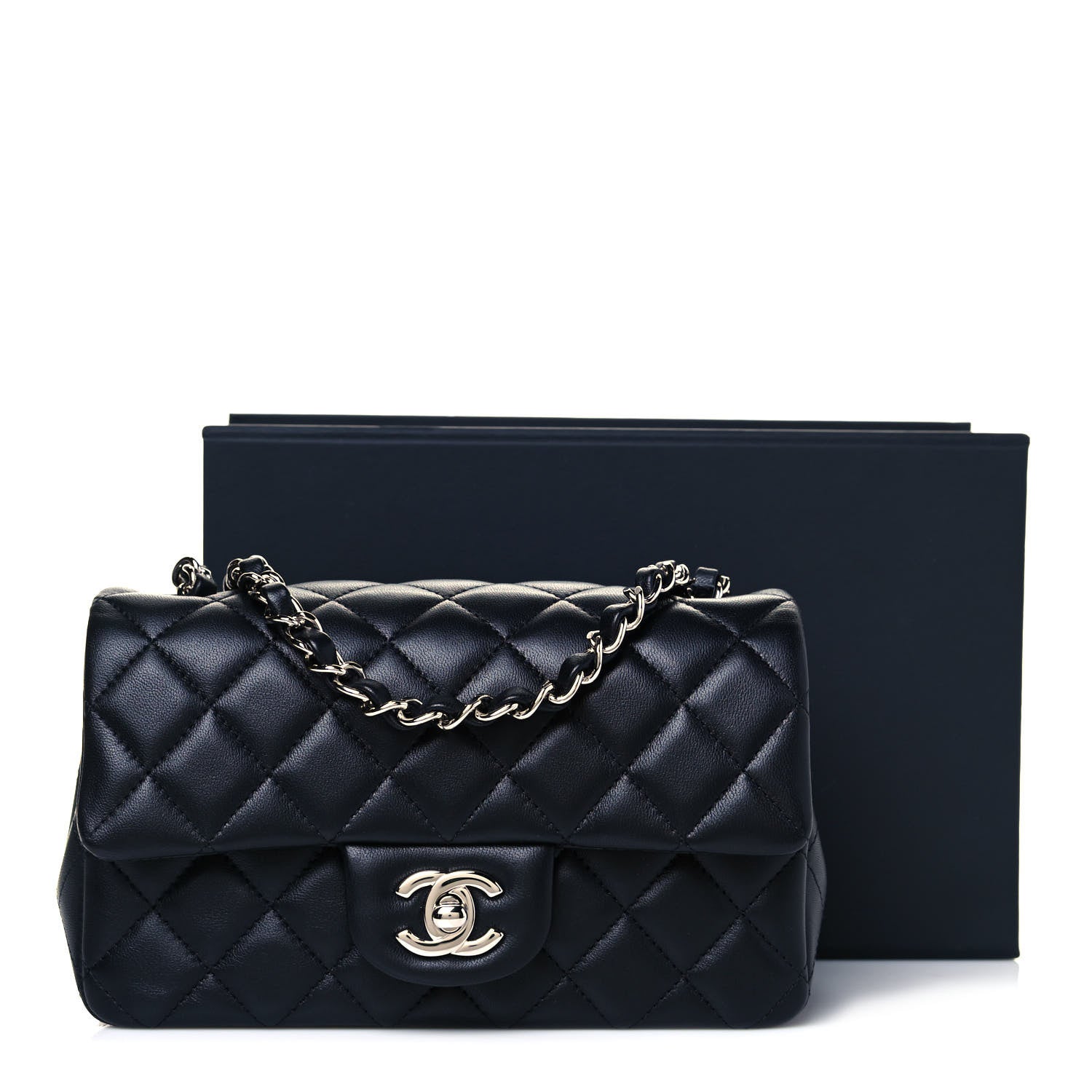 Chanel Lambskin Quilted Mini Rectangular Flap Black 11 of 11