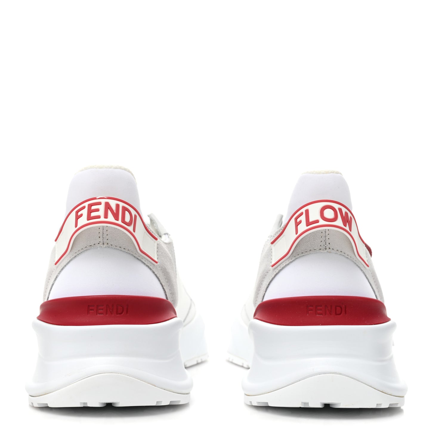 Vitello Fabric Jacquard Sued FF Mens Fendi Flow Low Top Sneakers 9.5 Ultra White Tabacco Black White