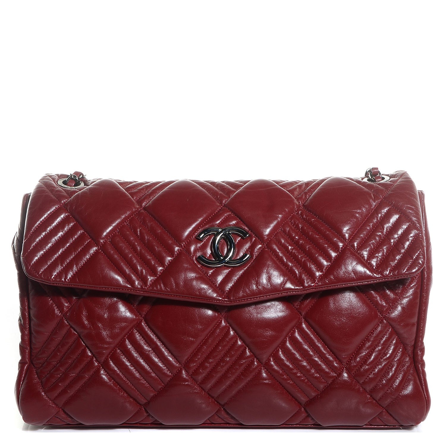 Chanel Lambskin In and Out Maxi Flap Red 1 of 7