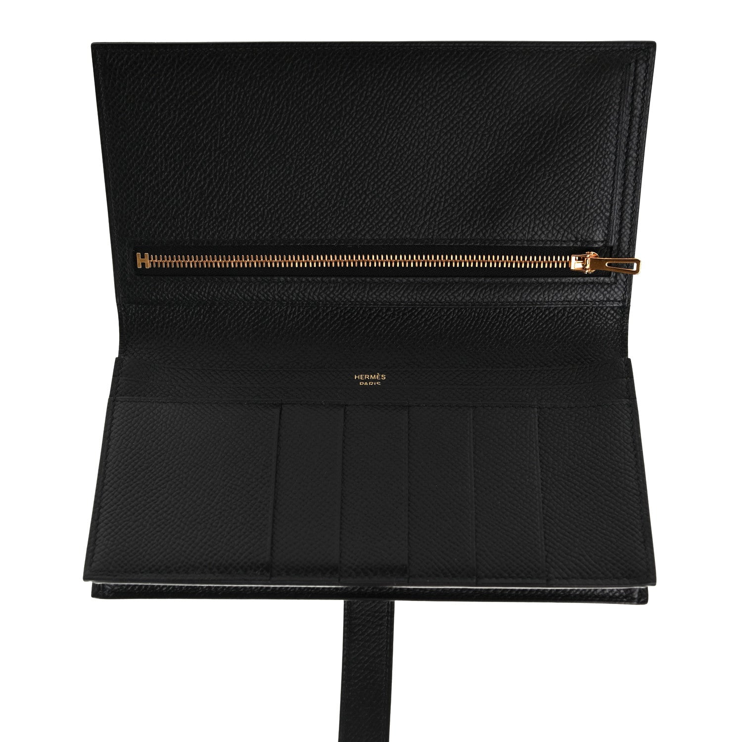 Hermes Epsom Bearn Gusset Wallet Black 5 of 7