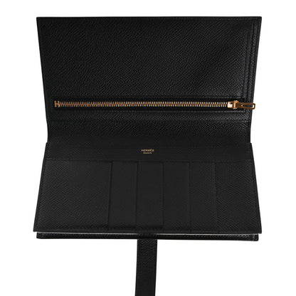 Hermes Epsom Bearn Gusset Wallet Black 5 of 7