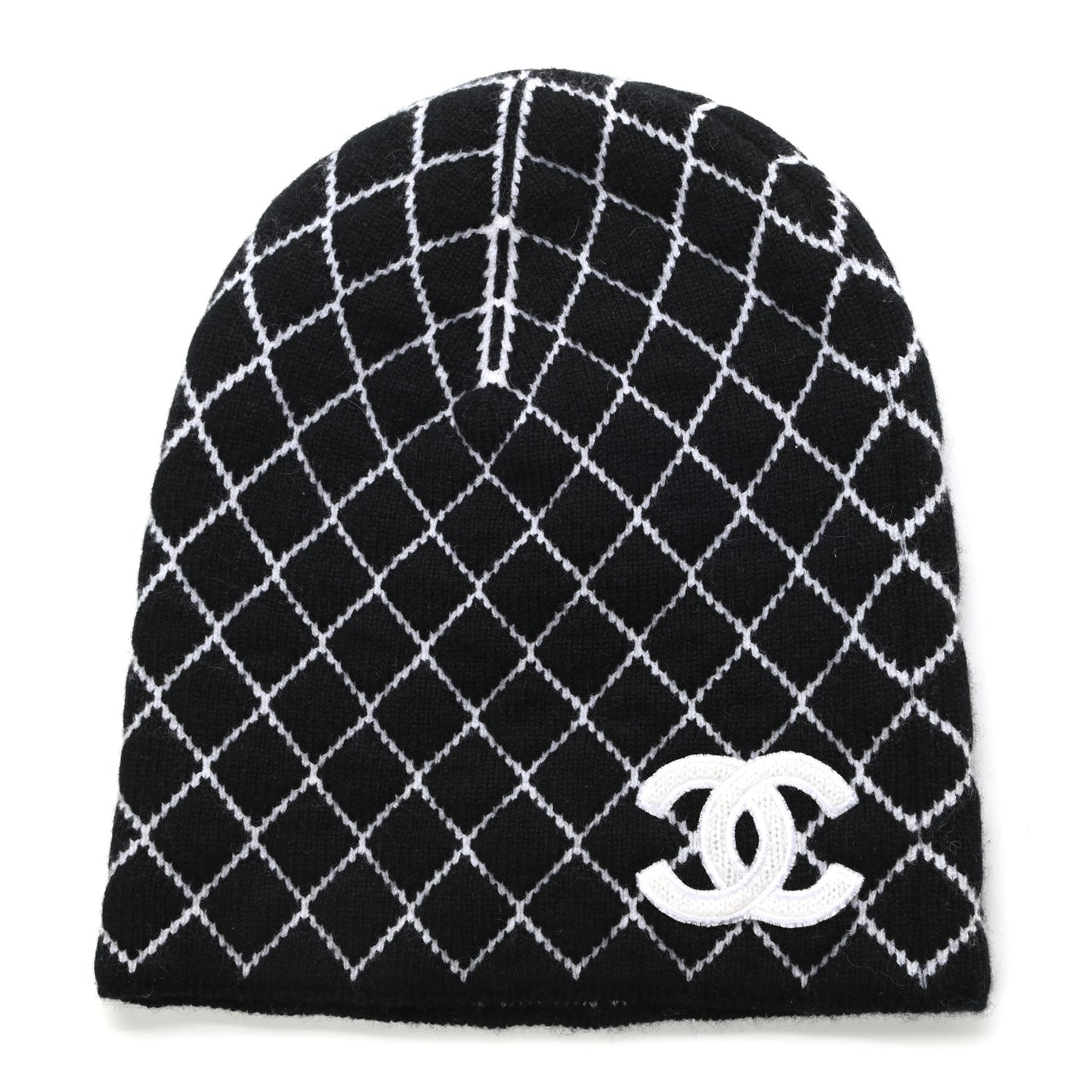 Cashmere CC Beanie Hat Black White