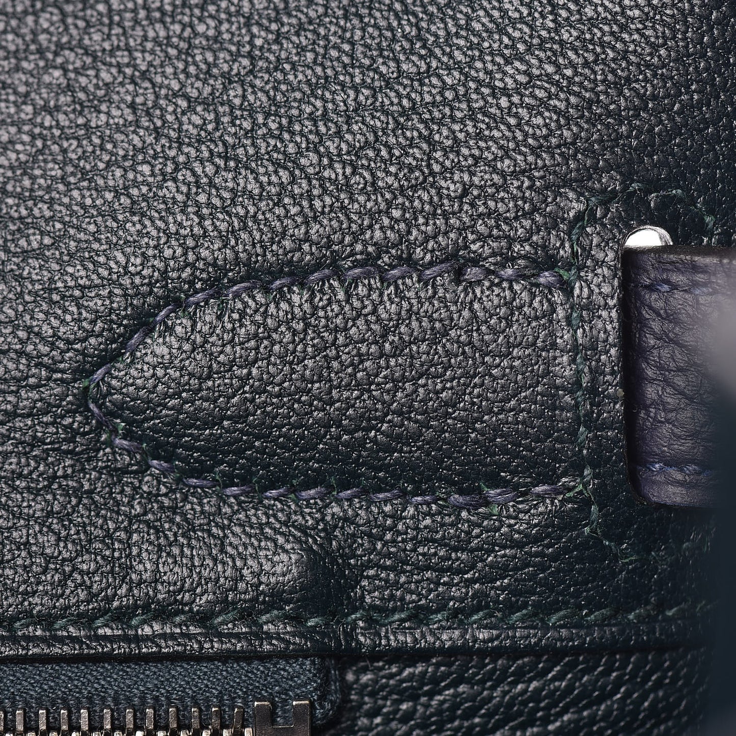 Togo Swift Officier Birkin 30 Bleu Nuit Vert Cypress