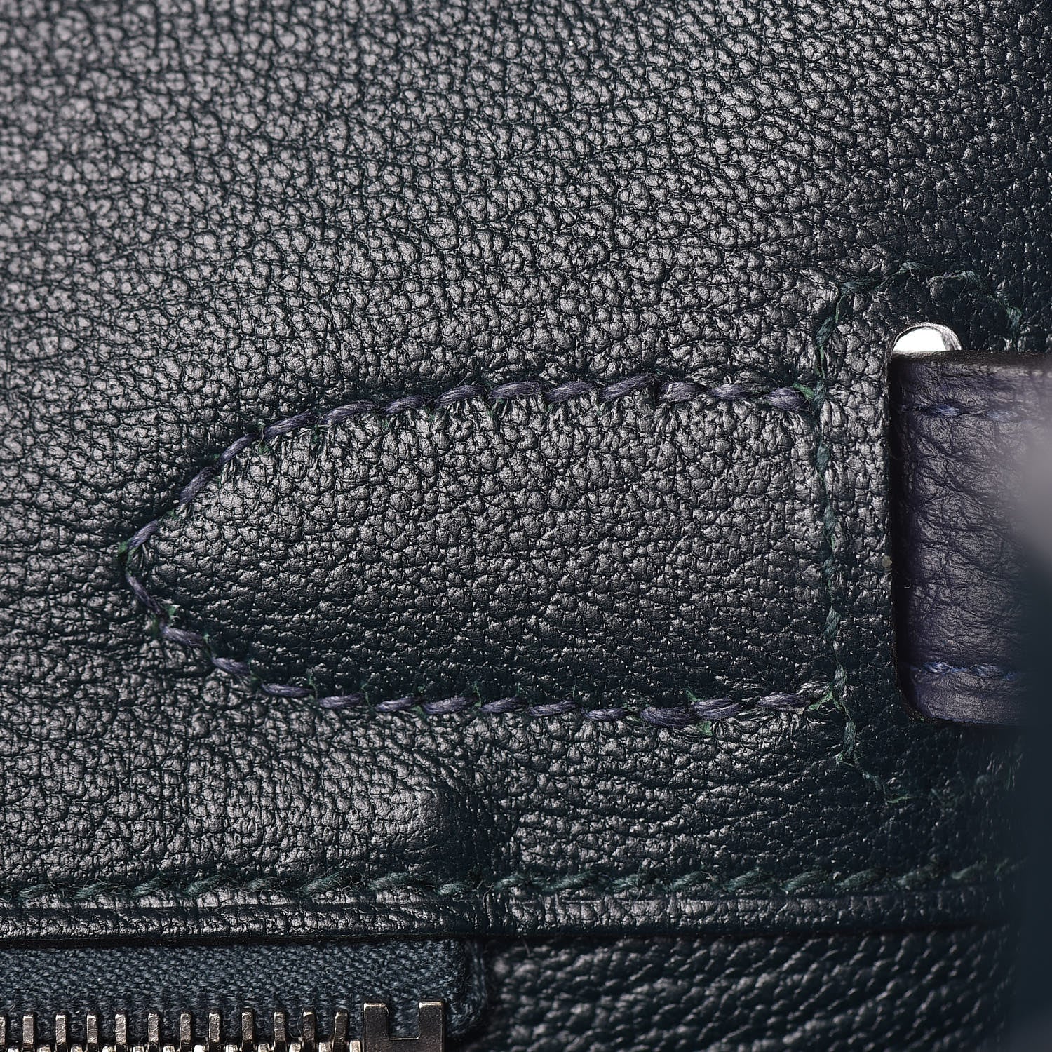 Hermes Togo Swift Officier Birkin 30 Bleu Nuit Vert Cypress 32 of 39