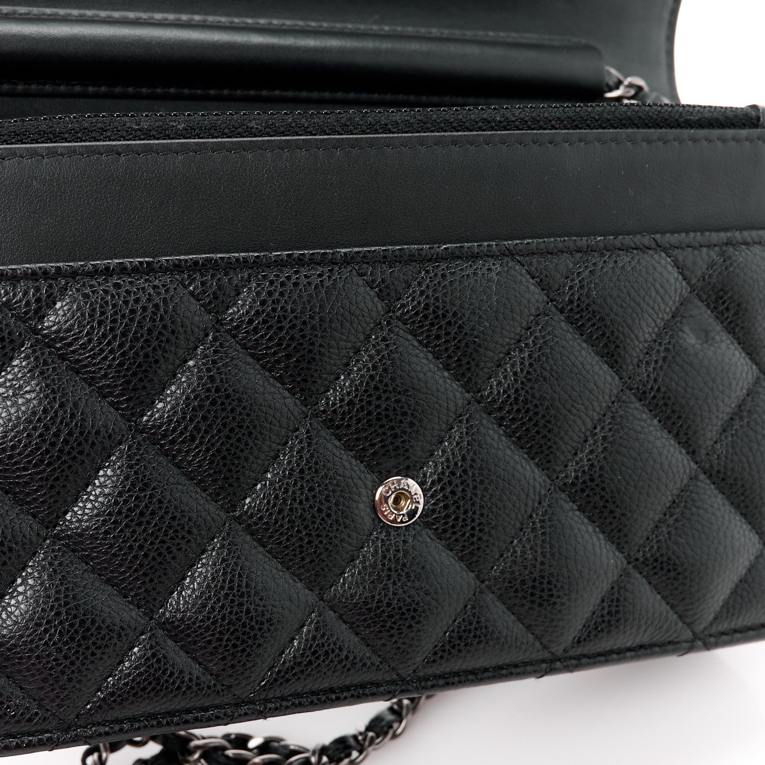 Chanel Grained Calfskin Quilted Boy Wallet On Chain WOC Black 13 of 14