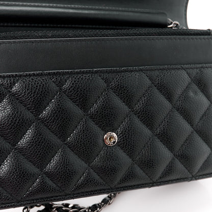 Chanel Grained Calfskin Quilted Boy Wallet On Chain WOC Black 13 of 14