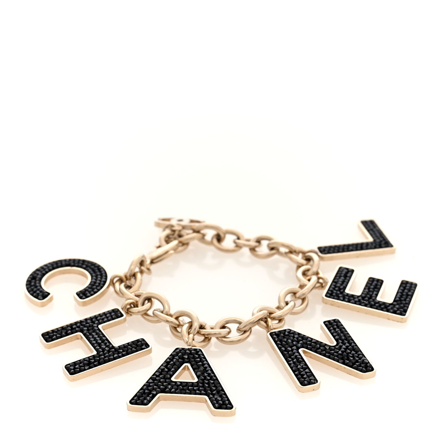 Crystal Logo Bracelet Black Gold