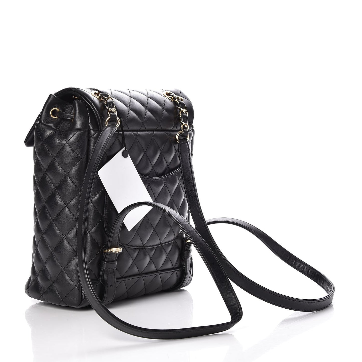 Lambskin Quilted Small Urban Spirit Backpack Black