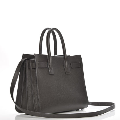 Saint Laurent Grained Calfskin Baby Sac De Jour Coal 4 of 8