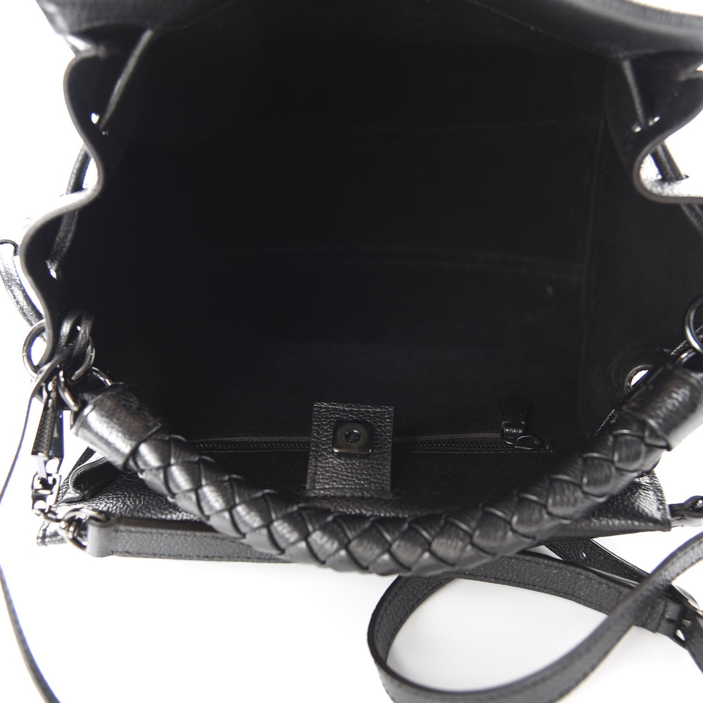 Metallic Heavy Grain Small Iris Tote Black