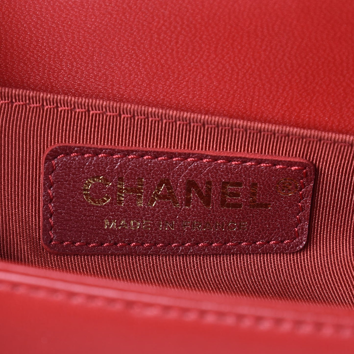 Lambskin Quilted Small Boy Flap Dark Red