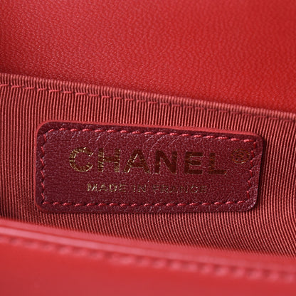 Chanel Lambskin Quilted Small Boy Flap Dark Red 6 of 10