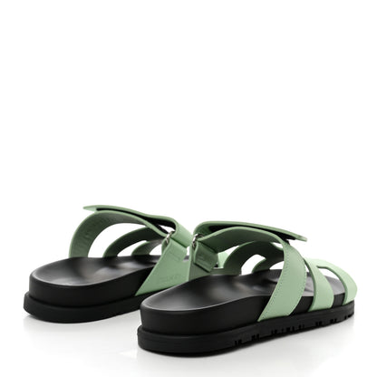 Hermes Epsom Womens Chypre Sandals 37.5 Vert Jade 4 of 9