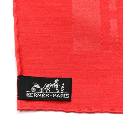 Hermes Silk Wool Faconnee Grand H Scarf Rouge Vif 3 of 4