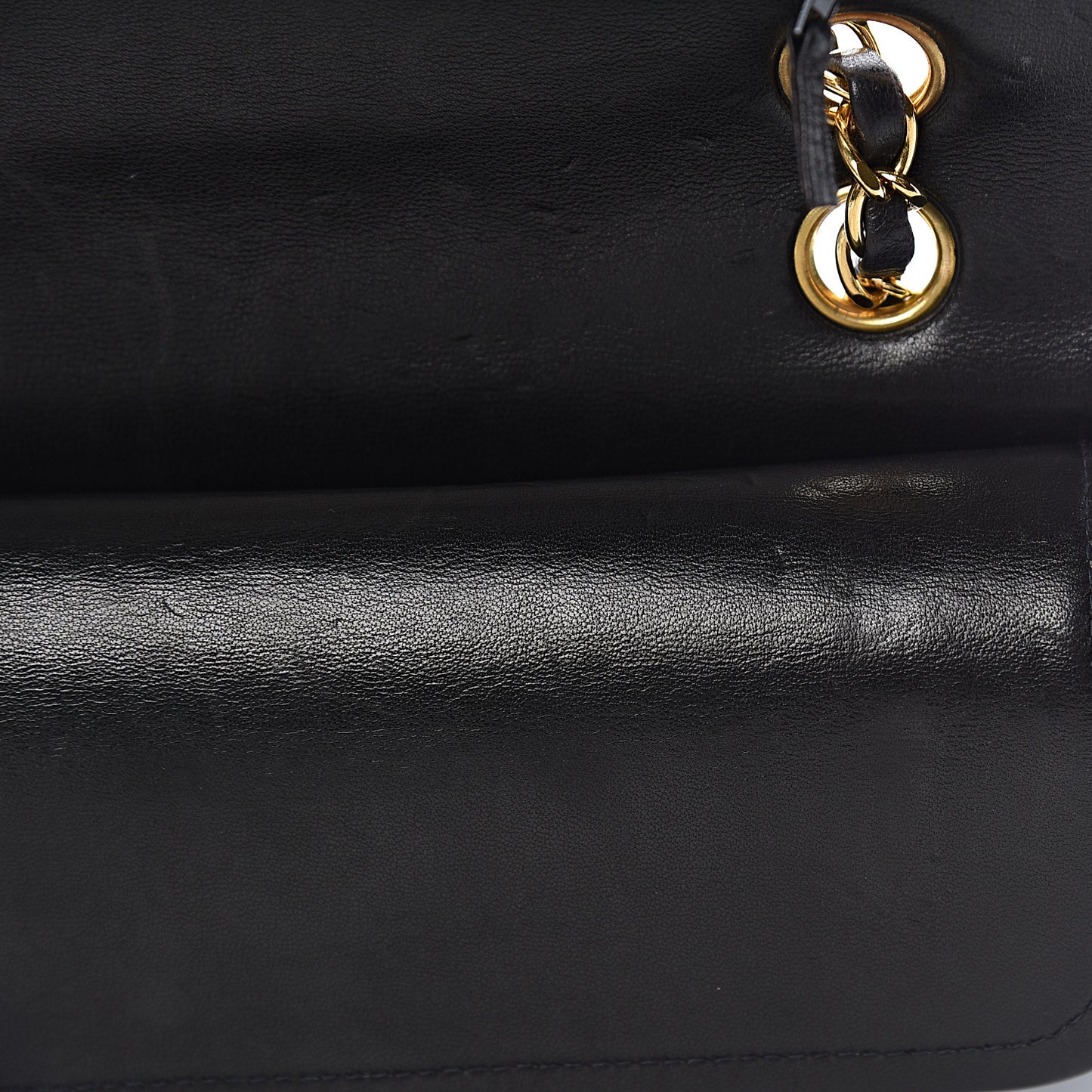 Lambskin Quilted Medium Double Flap Black