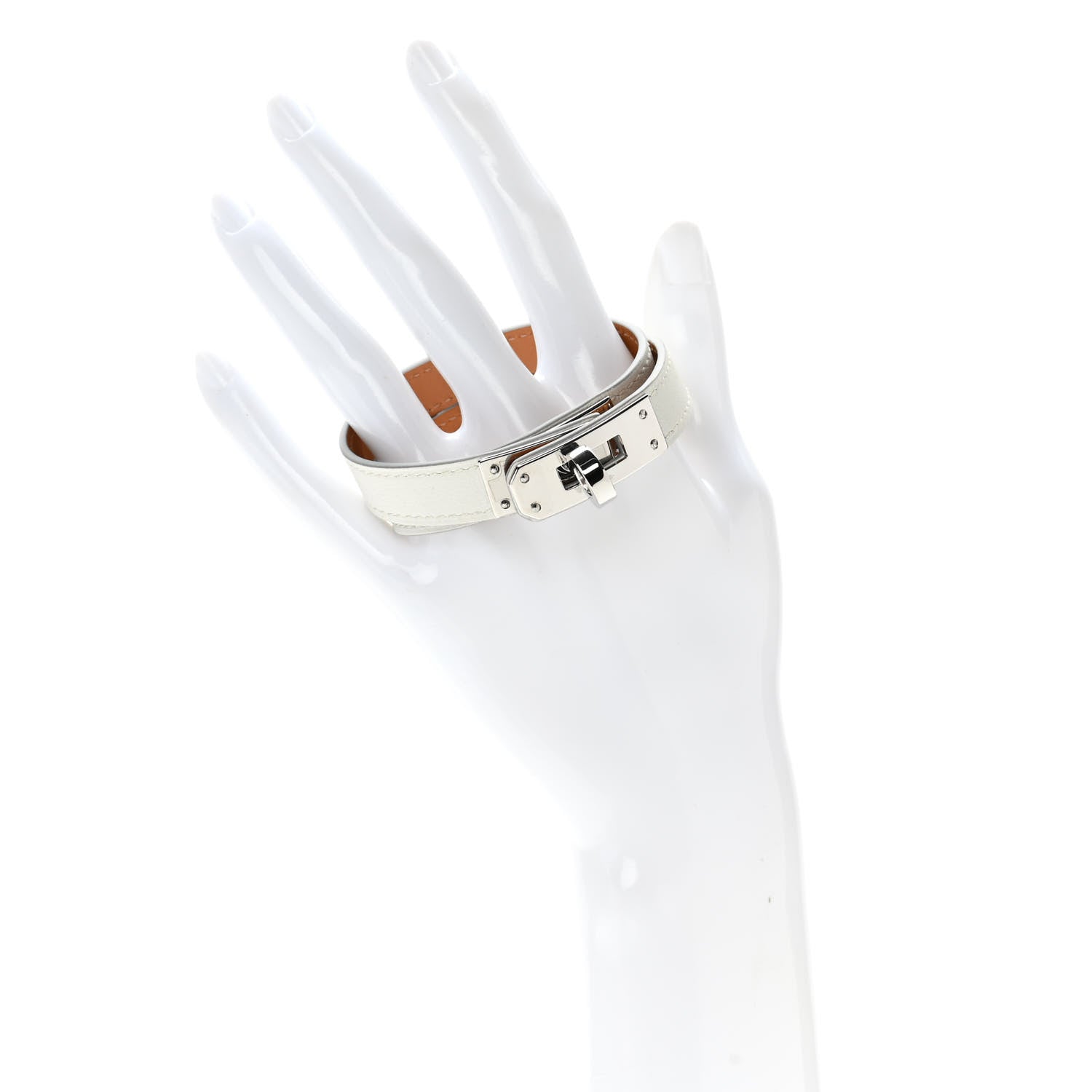 Hermes Swift Kelly Double Tour Bracelet T3 White 2 of 5