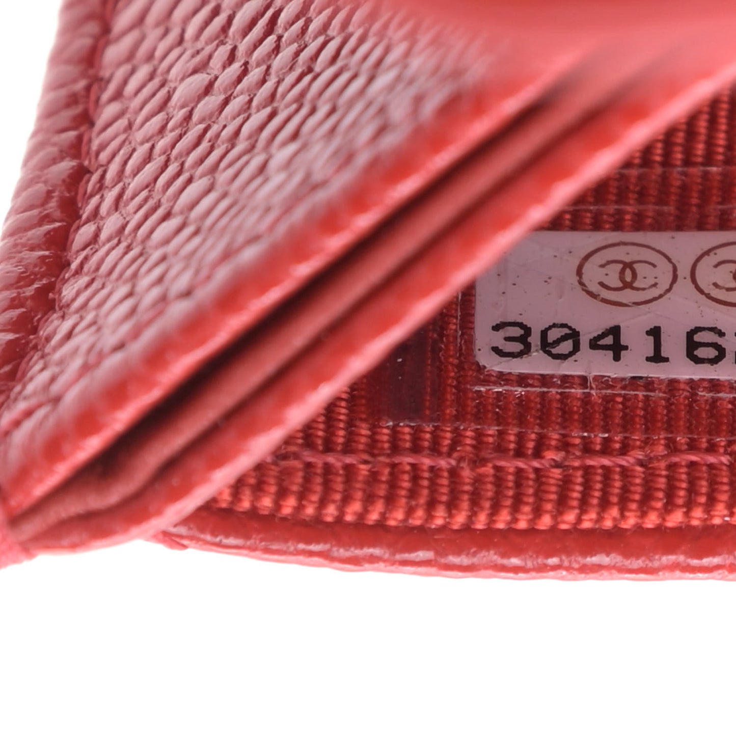 Caviar Quilted Flap Card Holder On Chain Red