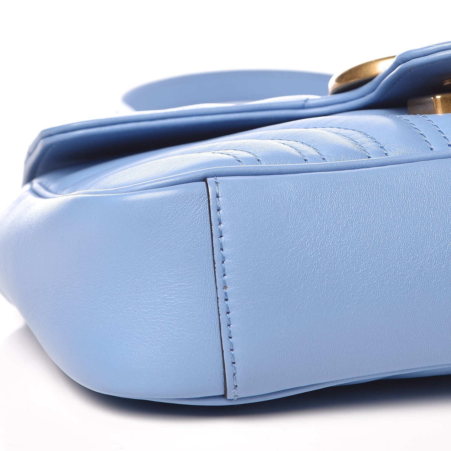 Gucci Calfskin Matelasse Mini GG Marmont Shoulder Bag Clear Sky Blue 10 of 11