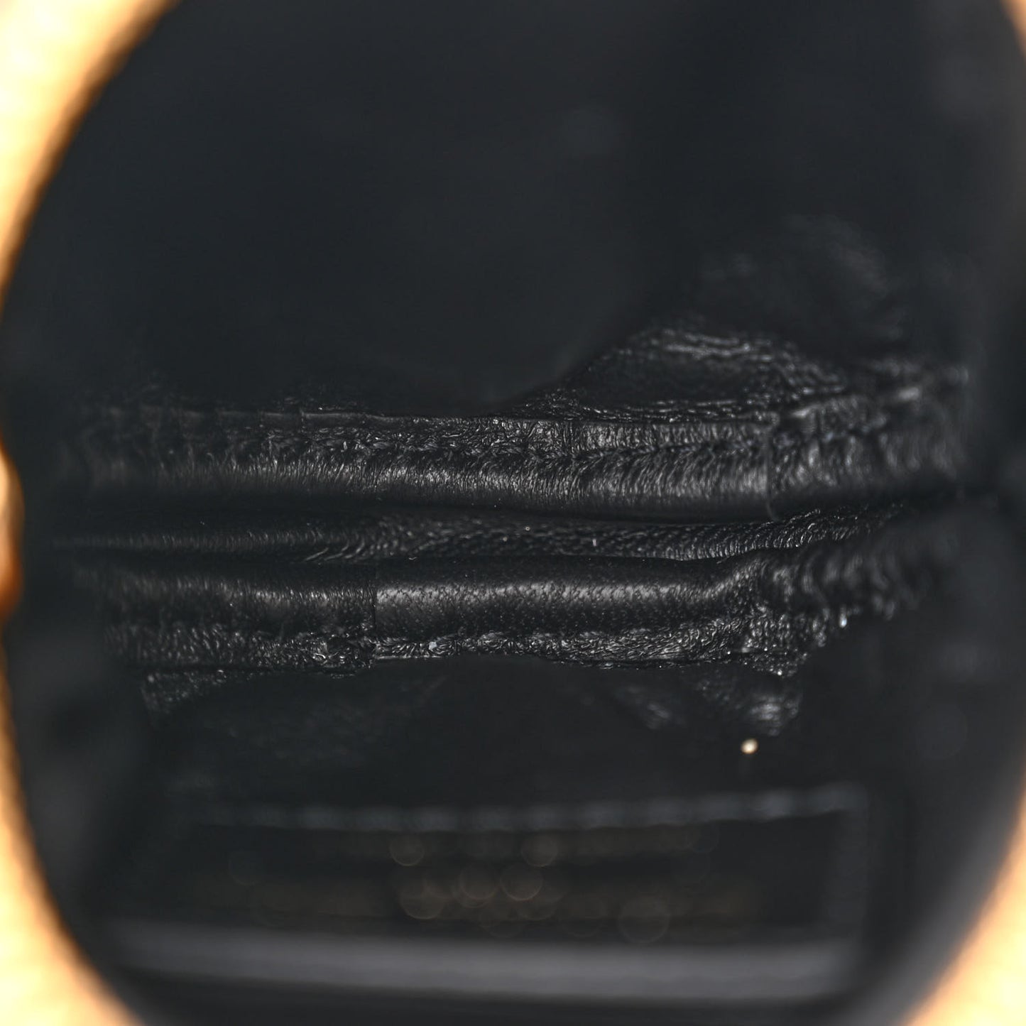 Lambskin Mini Cannage Round Caro Crossbody Pouch Black