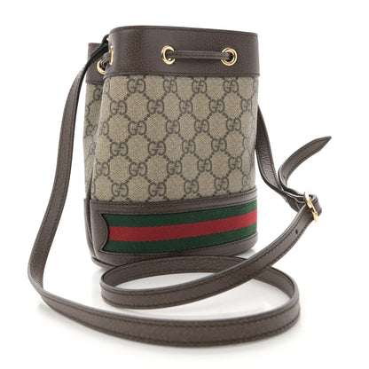 Gucci GG Supreme Monogram Web Mini Ophidia Bucket Bag Brown 3 of 11