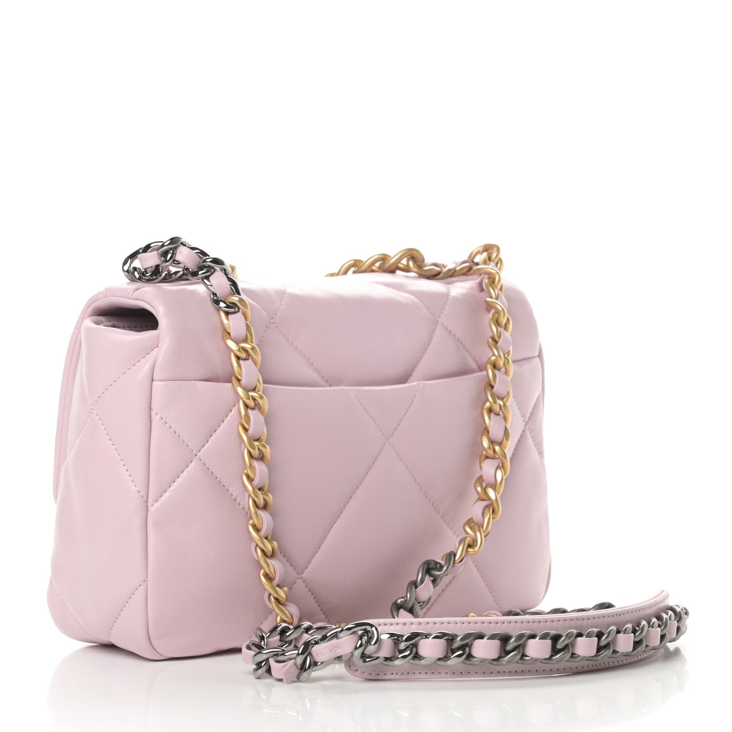 Lambskin Quilted Medium Chanel 19 Flap Light Pink