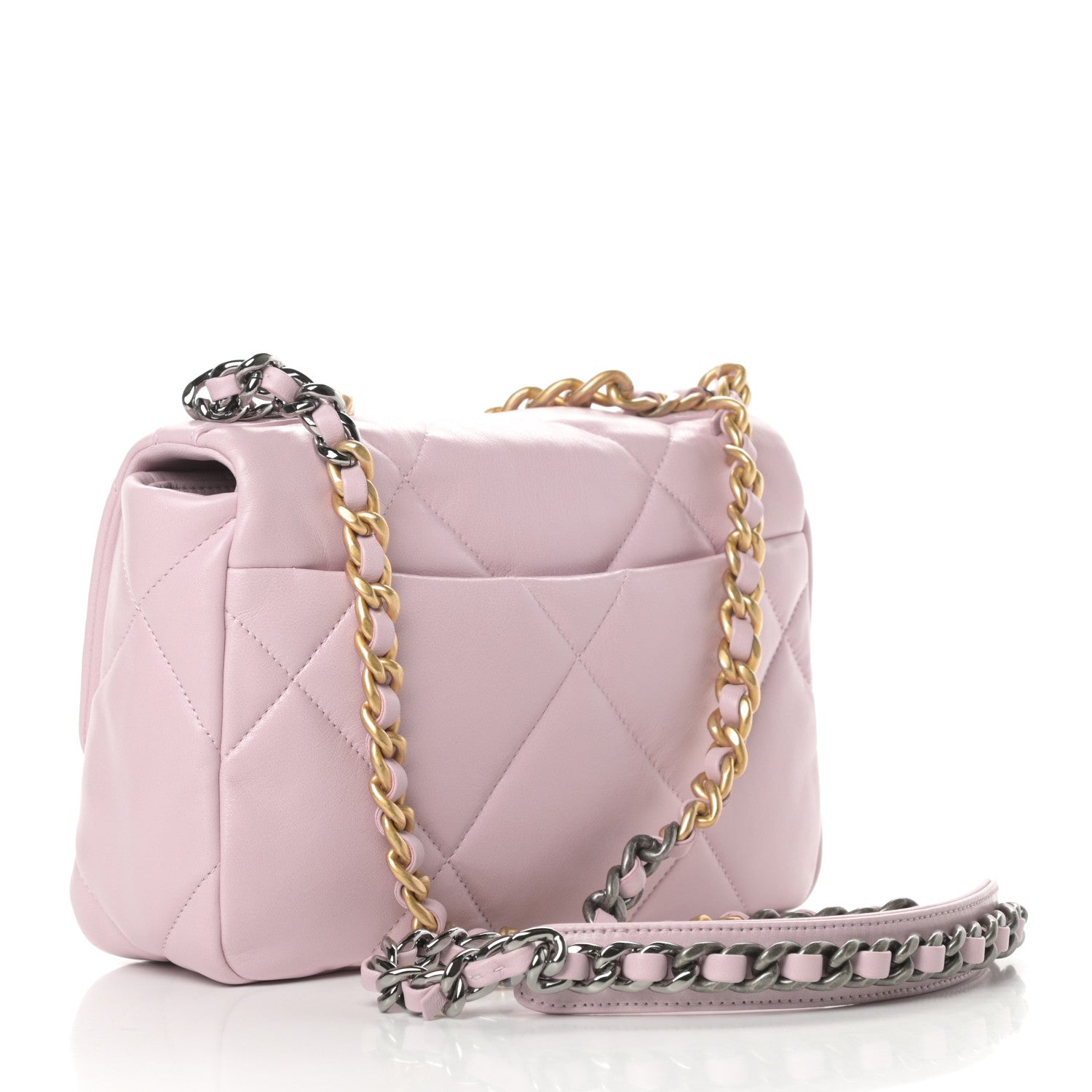 Chanel Lambskin Quilted Medium Chanel 19 Flap Light Pink 3 of 11