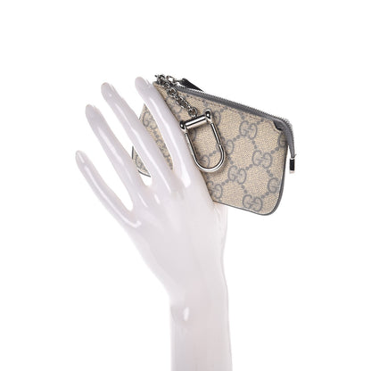 Gucci GG Supreme Monogram Key Case Ecru Grigio 2 of 7