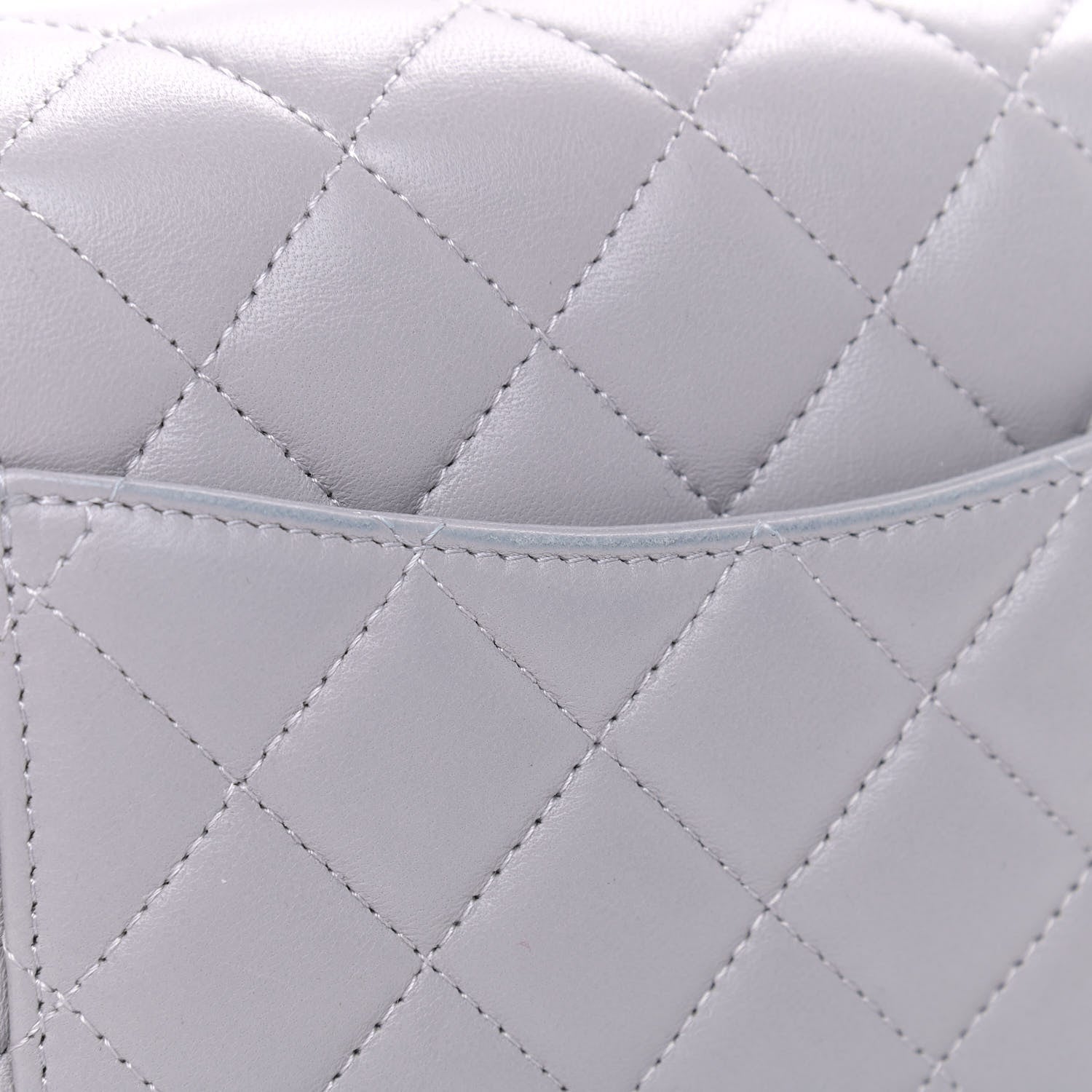 Chanel Lambskin Quilted Mini Rectangular Flap Grey 8 of 12