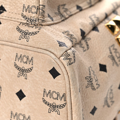 MCM Visetos Medium Side Studs Stark Backpack Beige 10 of 21