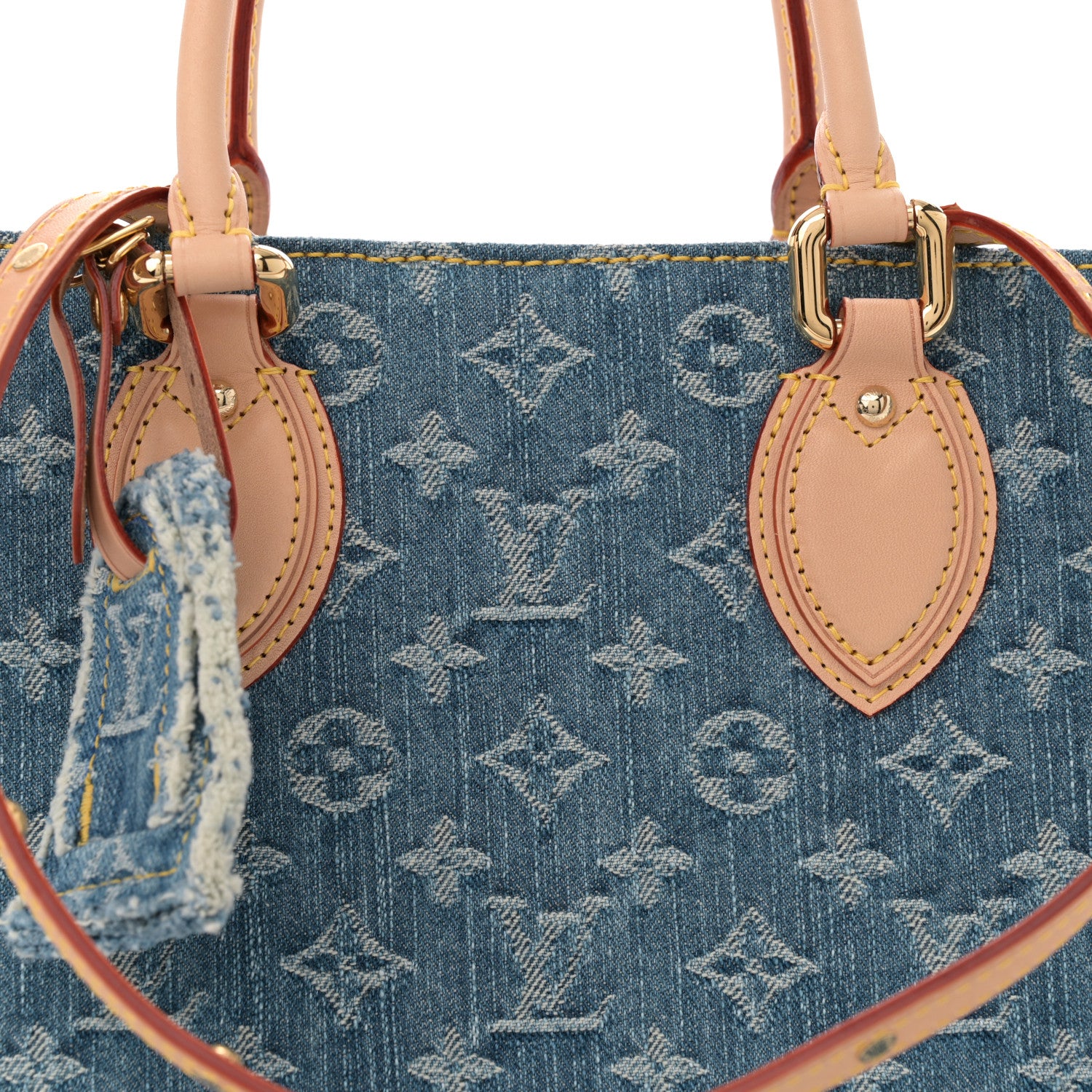 Louis Vuitton Monogram Denim Onthego MM Blue 7 of 9