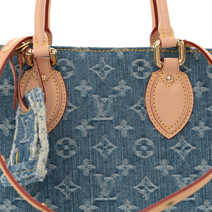 Louis Vuitton Monogram Denim Onthego MM Blue 7 of 9
