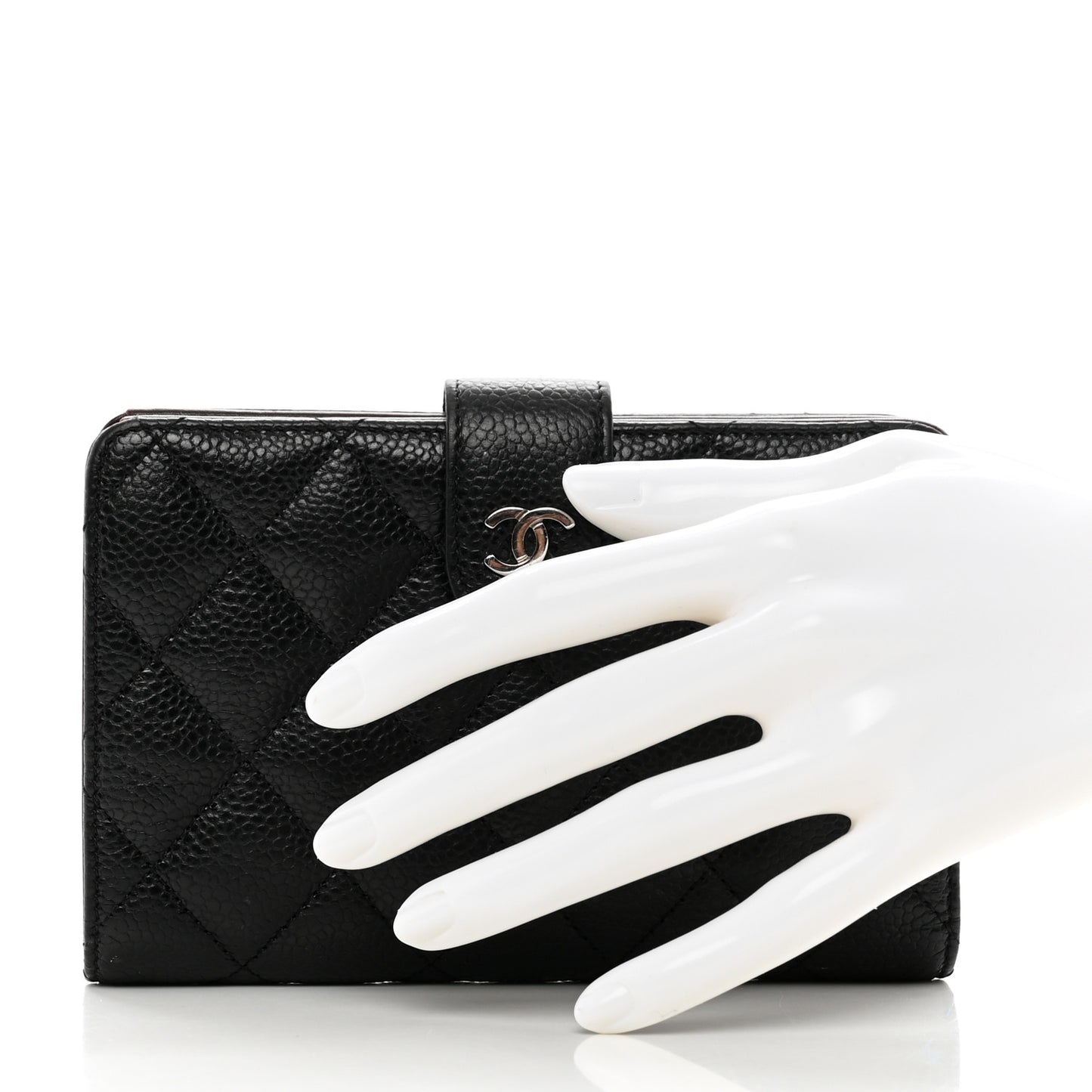 Caviar Quilted CC French Wallet Black