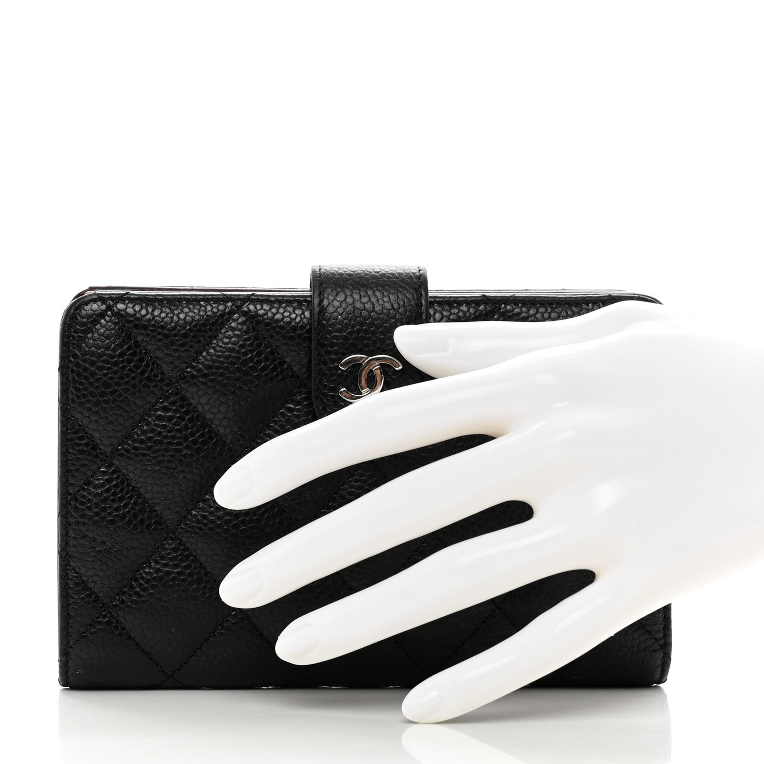 Chanel Caviar Quilted CC French Wallet Black 2 of 9