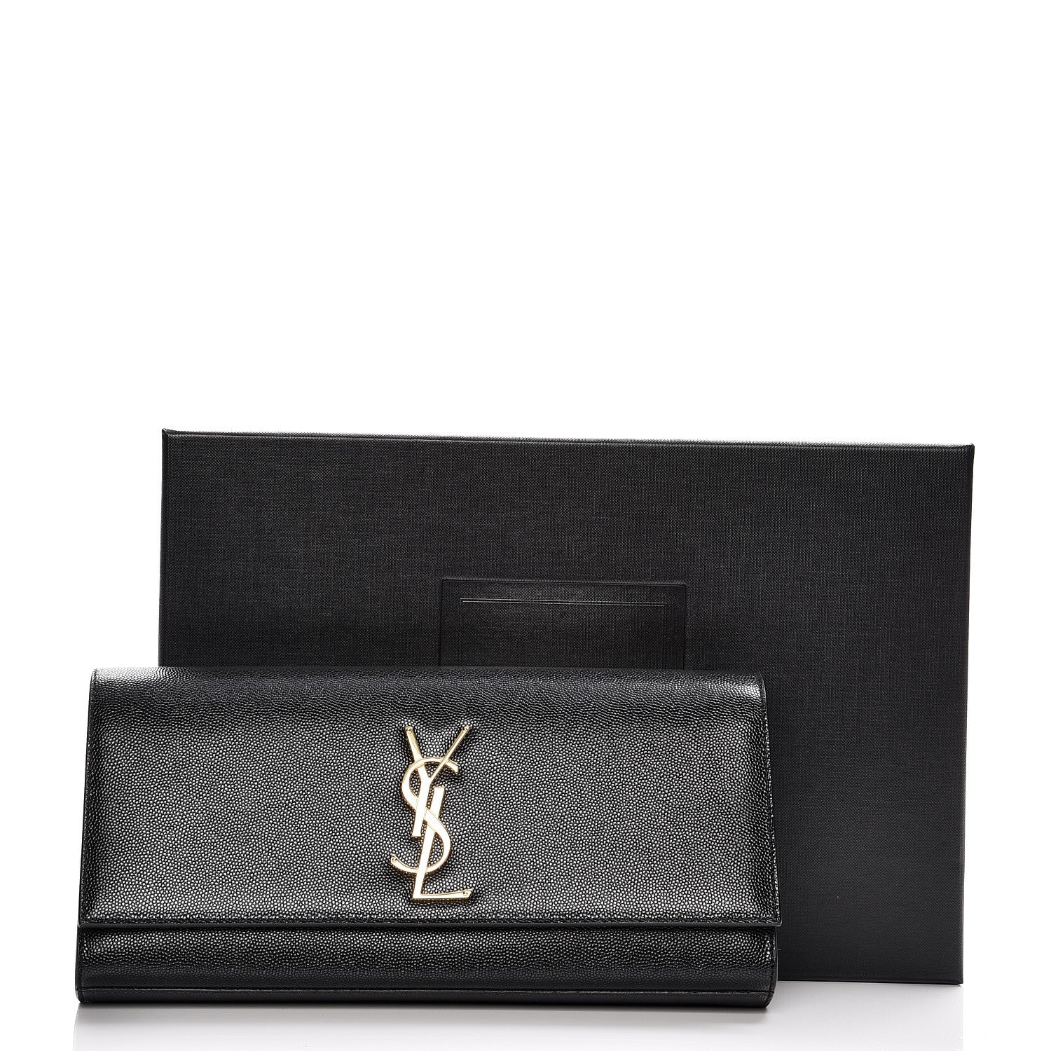 Saint Laurent Grain De Poudre Monogram Cassandre Clutch Black 8 of 8