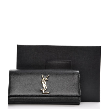 Saint Laurent Grain De Poudre Monogram Cassandre Clutch Black 8 of 8