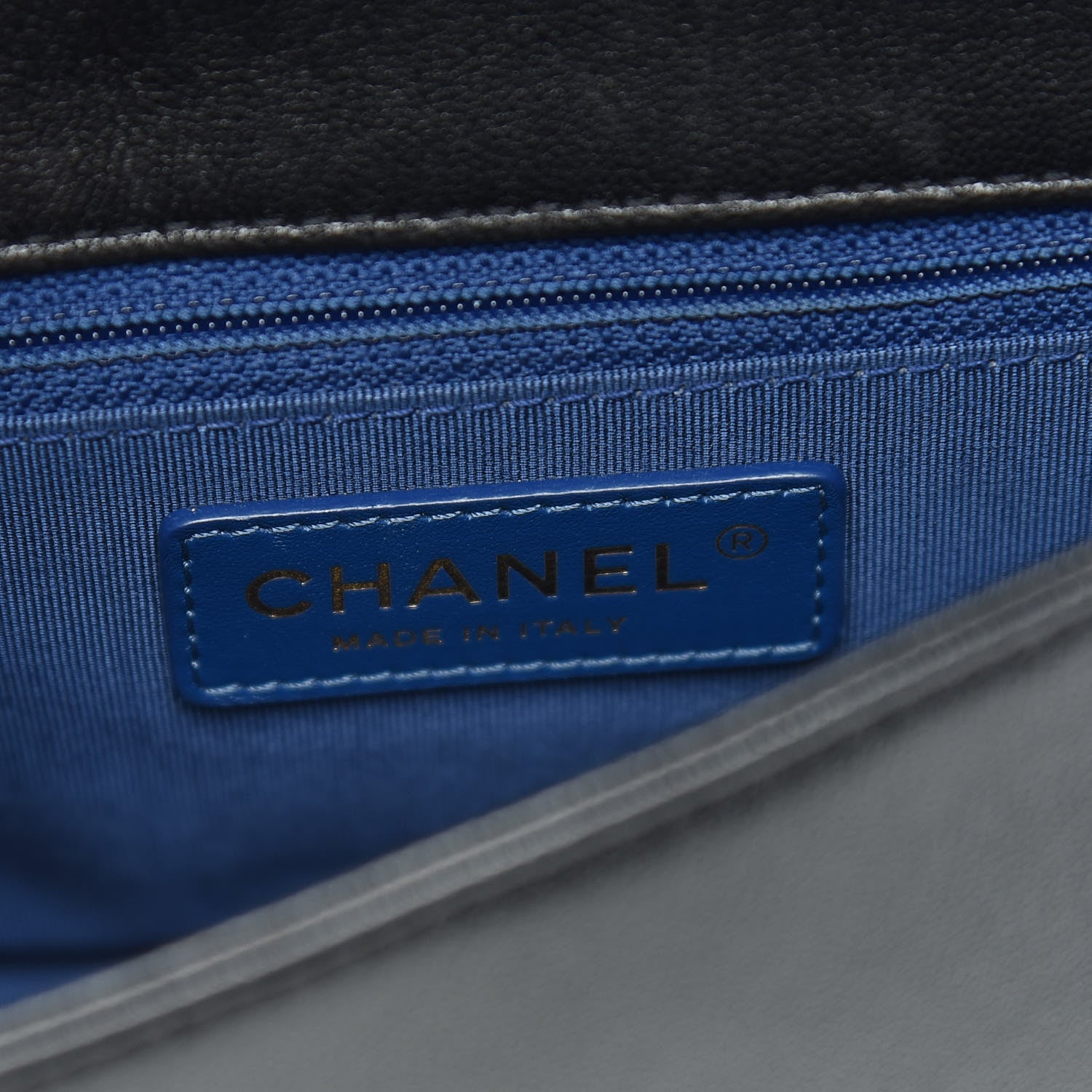 Chanel Sheepskin Quilted Small Mademoiselle Flap Black Blue 6 of 14